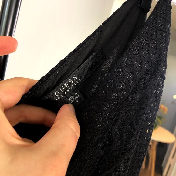 GUESS Black Textured Stretch Cocktail Dress - Picture 9 of 12